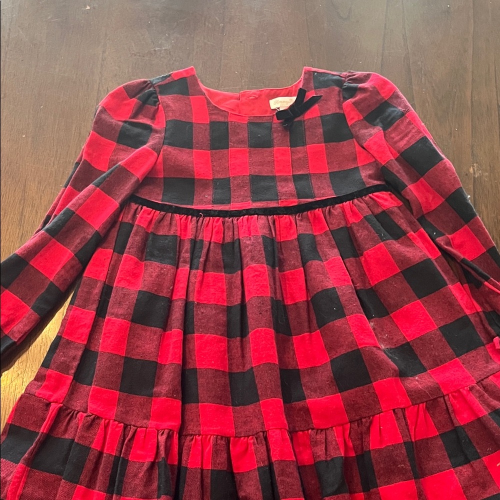 Tommy Hilfiger Red and Black Plaid Kids Dress